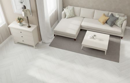 Кварц виниловое покрытие Stone Floor Елочка Дуб Лунный свет 153901 HP