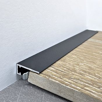 Микроплинтус алюминиевый TeckWood М-6 Черный Муар RAL 9005 2000×6×15