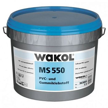 Клей для винилового пола WAKOL MS 550 MS-полимерный влагостойкий 7,5 кг