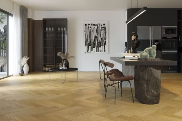 Композитная паркетная доска Quartz Parquet Елка Дуб медовый раф 33-463 венгерская елка 635×127×5