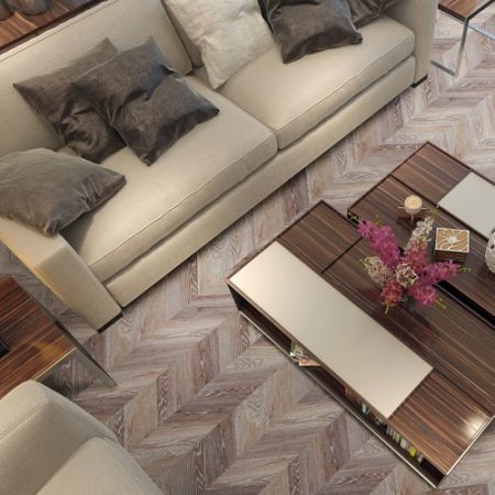 Пробковые полы Corkstyle Chevron Brown 1235×305×10