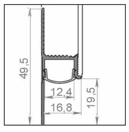 Теневой профиль алюминиевый для подсветки  20мм/ 2000мм