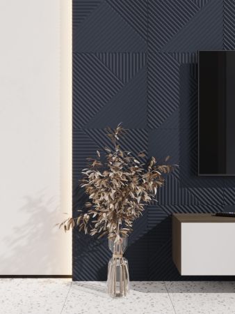 Стеновая квадратная панель Круги МДФ Темно-синяя 500х500х8 (4 шт.)