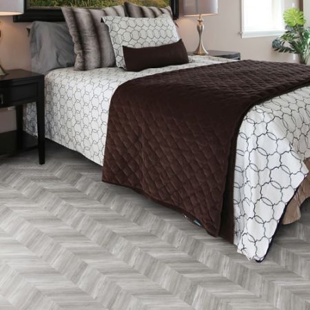 Пробковые полы Corkstyle Chevron Silver 1235×305×10