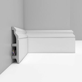 Плинтус Decomaster Белый D232-115 матовый 2400×100×22