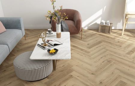 Кварц виниловое покрытие Stone Floor Елочка Дуб Мидсаммер 190B01 HP