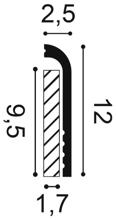 Плинтус ORAC DECOR SX185 120х25 мм