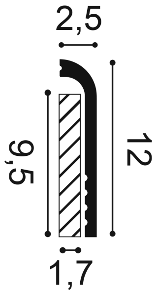 Плинтус ORAC DECOR SX185 120х25 мм