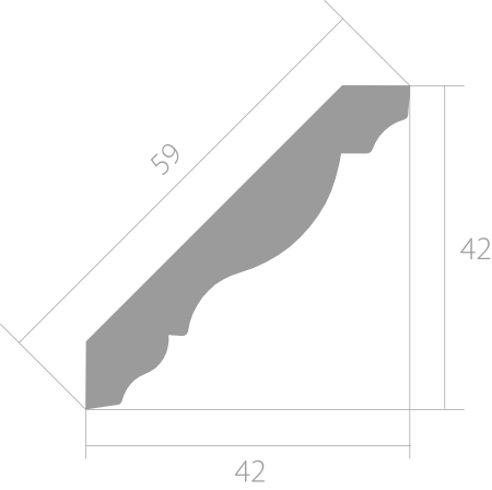 Карнизы Ultrawood потолочный CR 019 (2440 х 42 х 42)