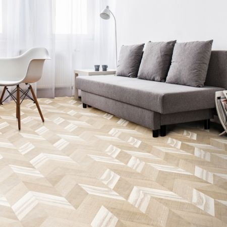 Пробковые полы Corkstyle Chevron Creme 1235×305×10