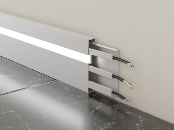Плинтус кабельный с led подсветкой ALP-G80LF