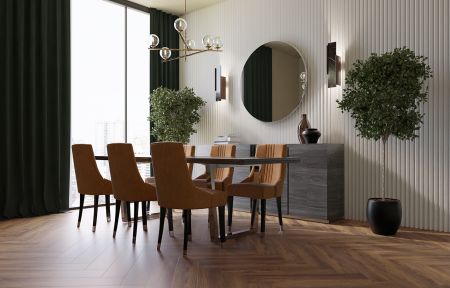 Кварц виниловое покрытие Stone Floor Елочка Дуб Эрлгрей 622104 HP