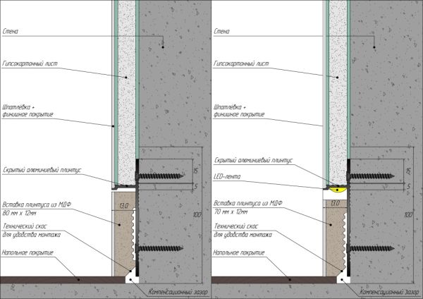 Скрытый профиль Invisible 60мм без покрытия 14.5х60х2800мм