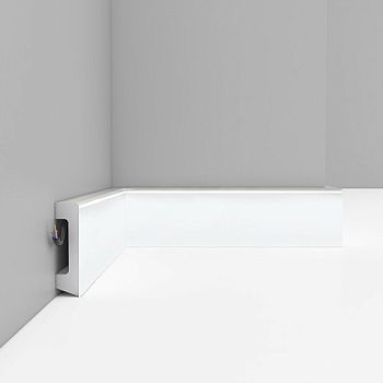 Плинтус Decomaster Белый D234-114 глянцевый 2400×58×16