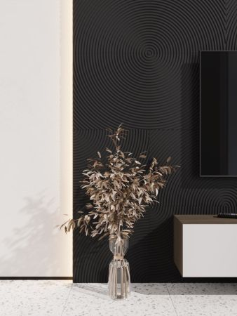 Стеновая квадратная панель Круги МДФ Ликорн Черный 500х500х8 (4 шт.)