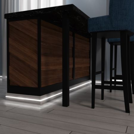 Плинтус Evrowood МДФ Белый PN 050 Led 2000×80×12