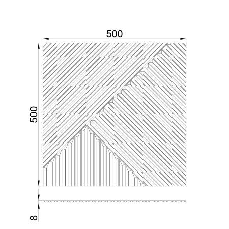 Стеновая панель Пирамида МДФ Орех-темный  500х500х8 (4 шт.)