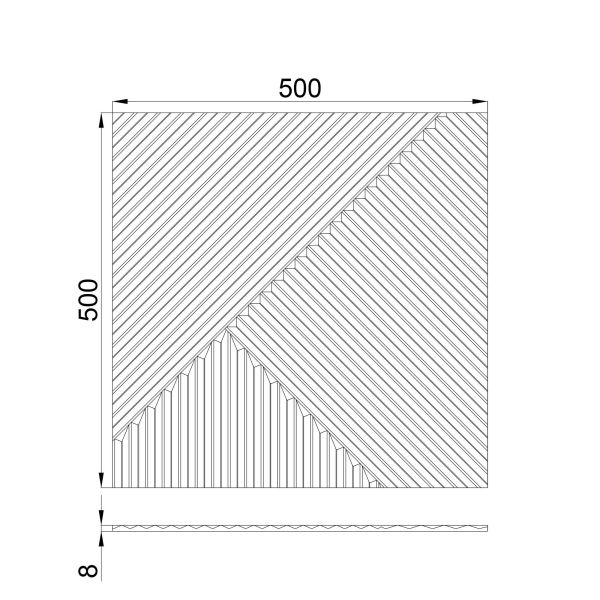 Стеновая панель Пирамида МДФ Орех-темный  500х500х8 (4 шт.)