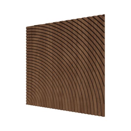 Стеновая квадратная панель Круги МДФ Ликорн Орех темный  500x500x8 (4 шт.)