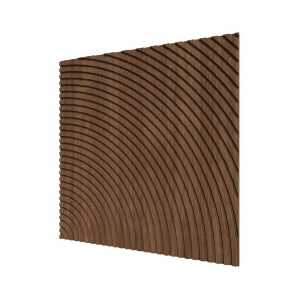 Стеновая квадратная панель Круги МДФ Ликорн Орех темный  500x500x8 (4 шт.)