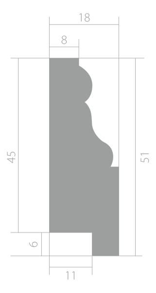 Молдинг Ultrawood Trim 002A (2000 х 51 х 15)