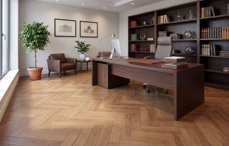 Кварц виниловое покрытие Stone Floor MSPC Елочка Дуб Миллерфилд 2529-15 MР