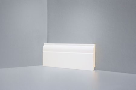 Плинтус DeARTIO Ламинированный 104-80 (9010) Кремовый 80х16