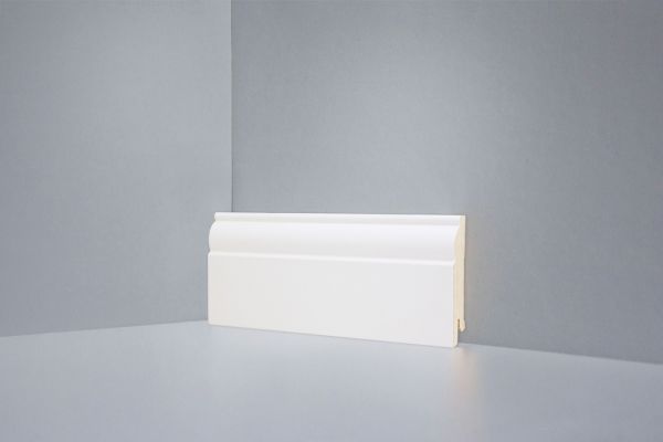 Плинтус DeARTIO Ламинированный 104-80 (9010) Кремовый 80х16