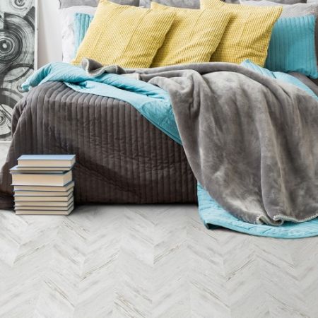 Пробковые полы Corkstyle Chevron White 1235×305×10