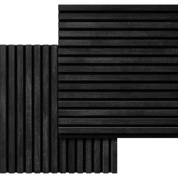 Стеновая панель акустическая Cosca Decor Сканди Дуб Графит черный войлок 600×600×19