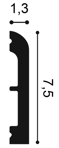 Плинтус ORAC DECOR SX183 75х13 мм