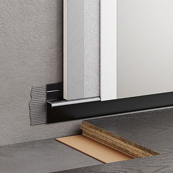 Плинтус алюминиевый теневой с подсветкой Modern Decor RAL 9005 Черный муар 77-56-56 2500×20×12,8