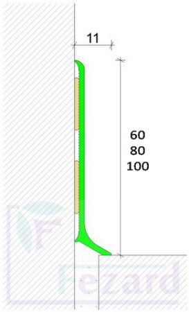 Плинтус Алюминиевый анодированный Серебро матовое 3м