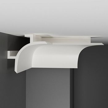 Потолочный плинтус под покраску с подсветкой Decomaster Артпрофиль A208 2000×130×130