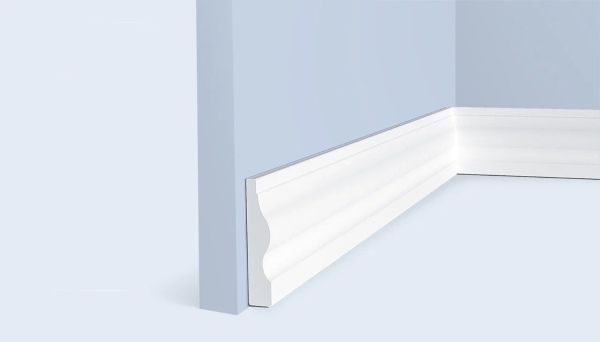 Плинтус Hiwood полимерный под покраску WE55 фигурный 2000×55×14