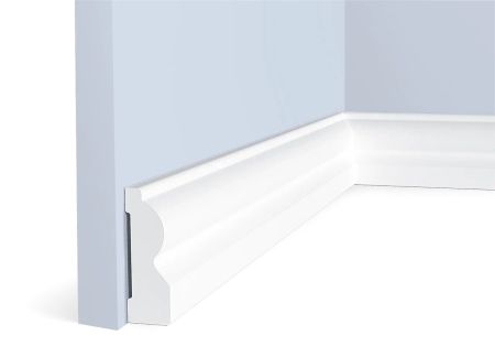 Плинтус Hiwood полимерный под покраску B55 фигурный 2000×55×18,5