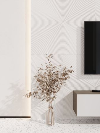 Стеновая квадратная панель Круги МДФ Ликорн Белый 500х500х8 (4 шт.)