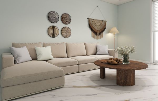 Кварц виниловое покрытие Stone Floor MSPC Мрамор Бело-золотой