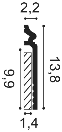 Плинтус ORAC DECOR SX186 138х22 мм