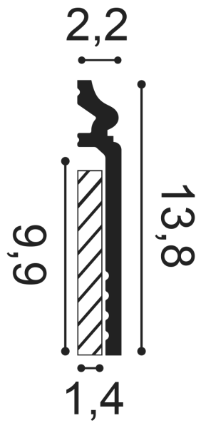 Плинтус ORAC DECOR SX186 138х22 мм