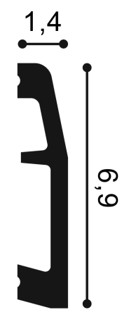 Плинтус ORAC DECOR SX125 69х14 мм