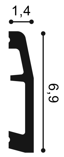 Плинтус ORAC DECOR SX125 69х14 мм