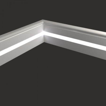Плинтус Evrowood МДФ Белый PN 030 Led  2000×80×16