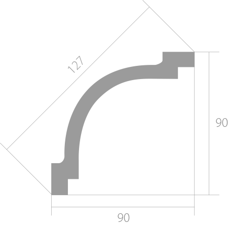 Карнизы Ultrawood потолочный CR 2390i (2440 х 90 х 90)