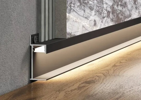 Теневая рейка LACONISTIQ Light PANEL Черная анодированная (44*17*3000мм.) под подсветку