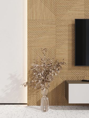 Стеновая панель Пирамида МДФ Орех-светлый  500х500х8 (4 шт.)