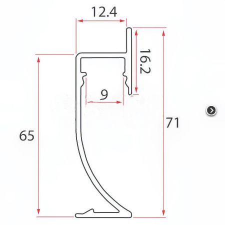 Скрытый профиль анодированный 71 мм LED
