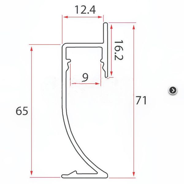 Скрытый профиль анодированный 71 мм LED