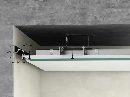 Теневой профиль потолочный GIPS Чёрный для подсветки 43.8х44.1х3000мм