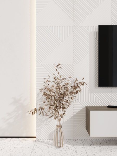 Стеновая панель Пирамида МДФ Ликорн Белая  500х500х8 (4 шт.)